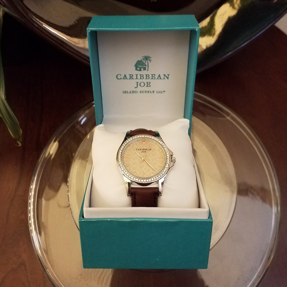 Caribbean Joe watch with rhinestones around face